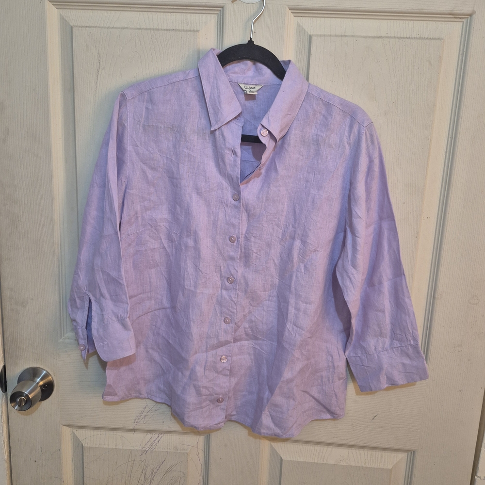 L.L. Bean Light Purple Women's Button-Down Shirt